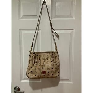MCM Visetos Drawstring Bucket Bag – Beige – Gold Hardware